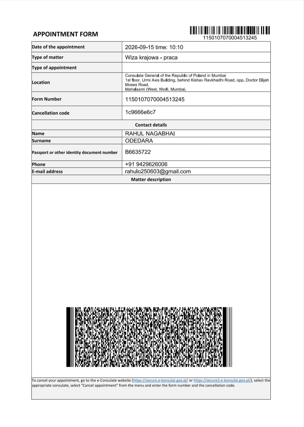 Appointment Form
