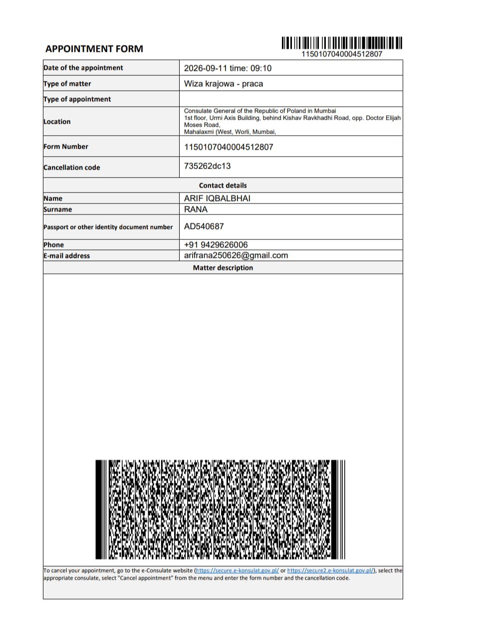 Appointment Form