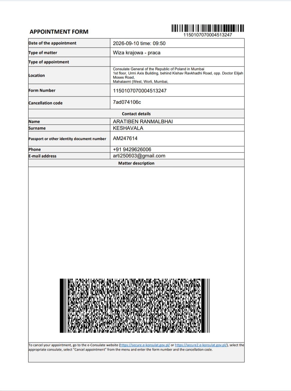 Appointment Form